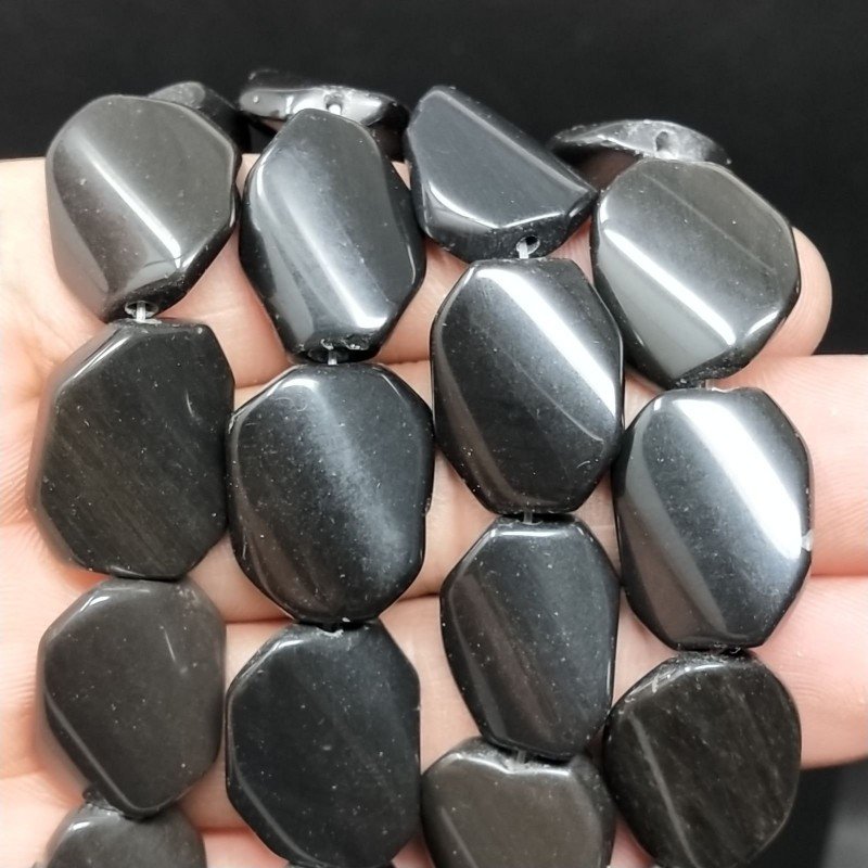 Agata Nera Perline Forma Elicoidale Sassi Liscio 15X20mm