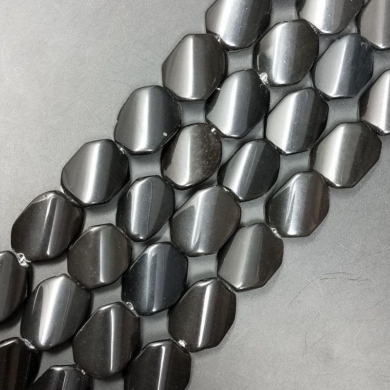 Agata Nera Perline Forma Elicoide Sassi Liscio 15X20mm