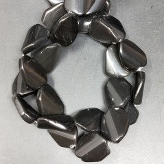 Agata Nera Perline Forma Elicoidale Sassi Liscio 15X20mm