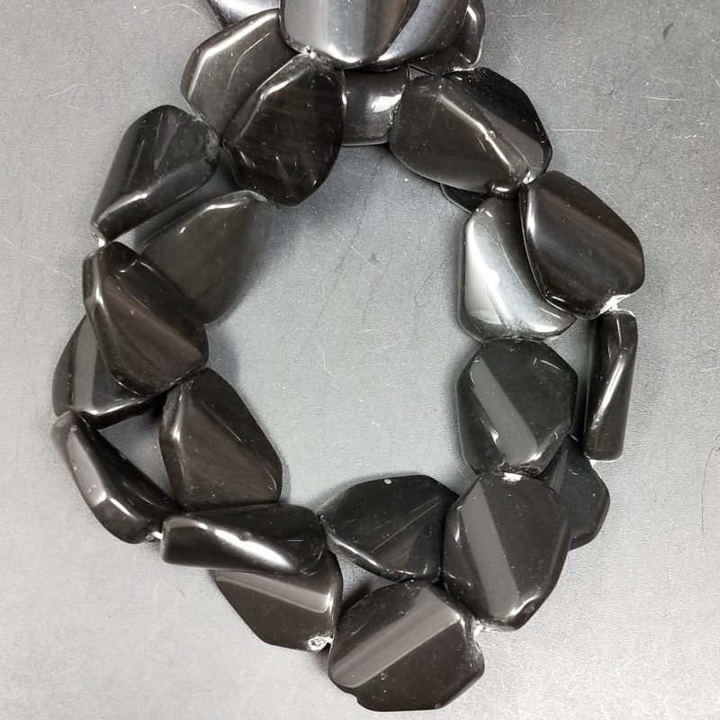 Agata Nera Perline Forma Elicoide Sassi Liscio 15X20mm