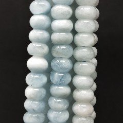 Acquamarina Naturale in Perline Forma Rondelle Liscio Foro Passante 10x07mm