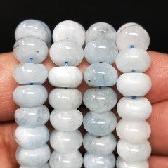 Acquamarina Naturale in Perline Forma Rondelle Liscio Foro Passante 10x07mm