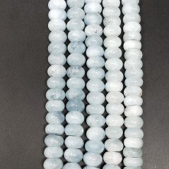 Acquamarina Naturale in Perline Forma Rondelle Liscio Foro Passante 10x07mm