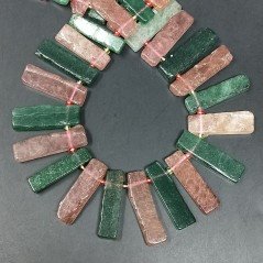 Quarzo Bicolore Perline Forma Frangia Liscio Foro Laterale a Gradazione Grezzo 20-30mm