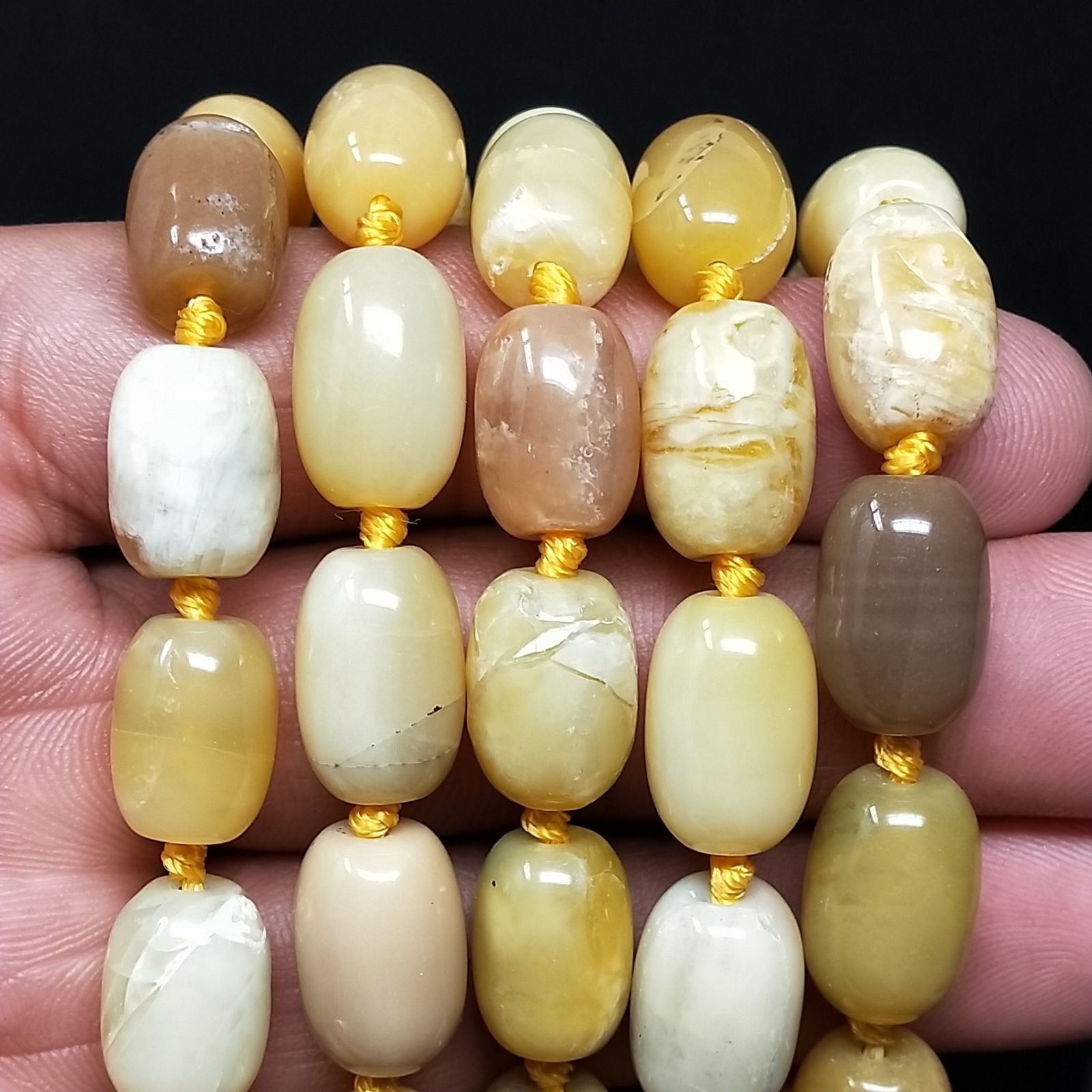 Opale Madagascar Perline Forma Barilotto Liscio 10x15mm