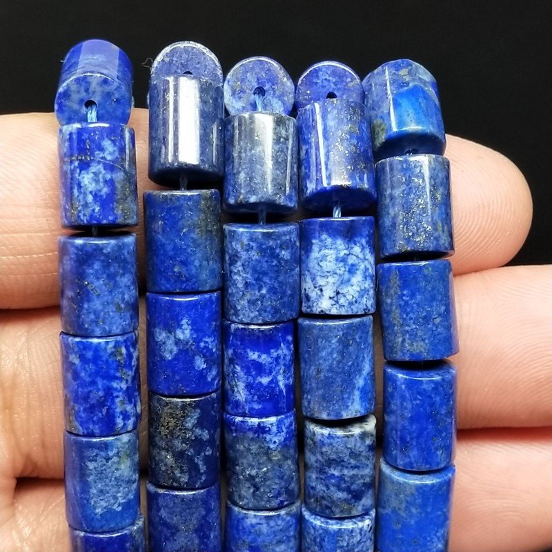 Lapis Lazuli Perline Forma Cilindro Liscio 08X10mm