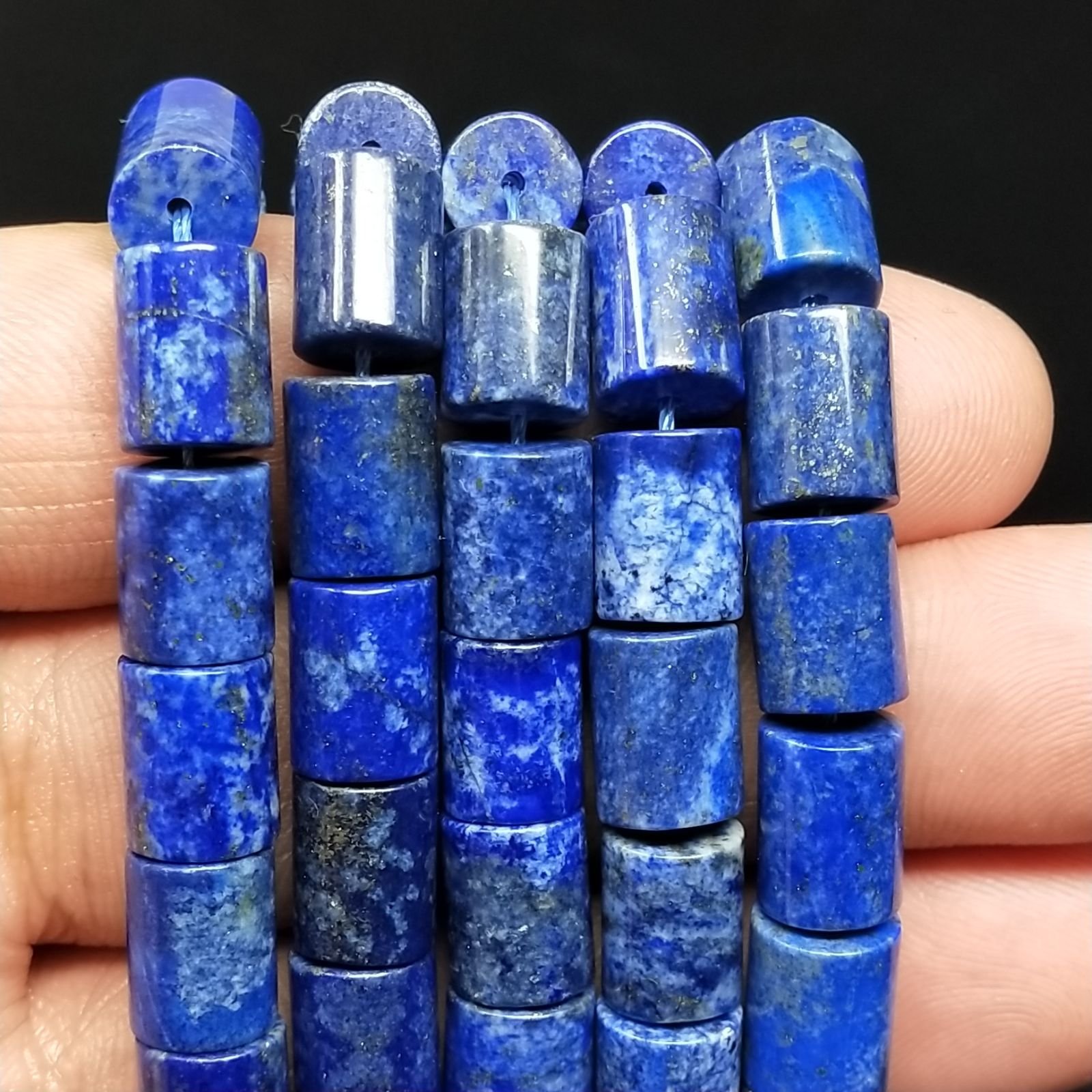 Lapis Lazuli Perline Forma Cilindro Liscio 08X10mm