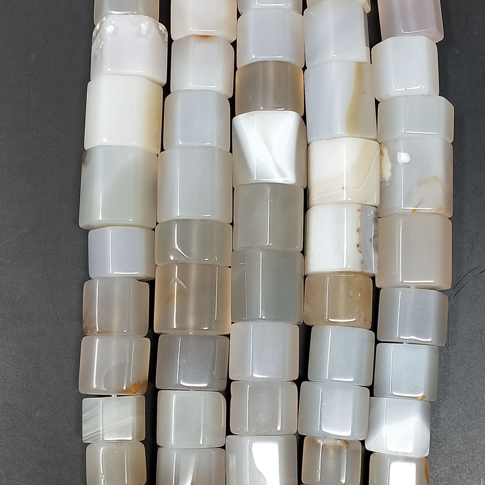 Agata Botswana Perline Forma Cilindro Sfaccettato a Gradazione 09-12X15-17mm