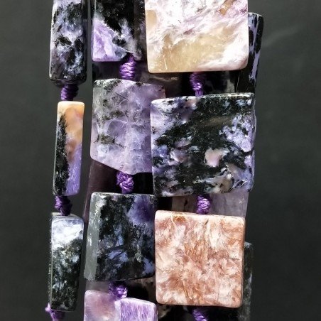 Sugilite Naturale Perline Forma Quadrato Piatto Grezzo Liscio Foro Passante 16-18mm