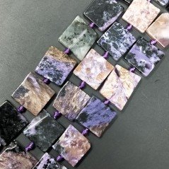 Sugilite Naturale Perline Forma Quadrato Piatto Grezzo Liscio Foro Passante 16-18mm