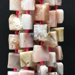 Opale Rosa Naturale Perline Forma Quadrato Piatto Grezzo Liscio Foro Passante 13-15mm