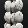 Aulite Bianca Naturale in Perline Forma Ovale Piatto Liscio Foro Passante 22x30mm