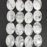 Aulite Bianca Naturale in Perline Forma Ovale Piatto Liscio Foro Passante 22x30mm