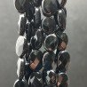 Onice Nera Naturale in Perline Forma Ovale Piatto Sfaccettato Foro Passante 08x12mm