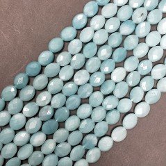 Amazzonite Brasiliana in Perline Forma Ovale Piatto Sfaccettato Foro Passante 08X10mm