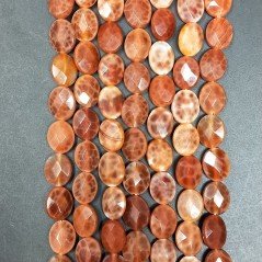 Agata Di Fuoco Arancio in Perline Forma Ovale Piatto Sfaccettato Foro Passante 08x10mm Agata Di Fuoco Arancio in Perline Forma Ovale Piatto Sfaccettato Foro Passante 08x10mm