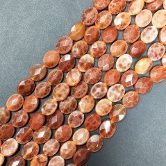 Agata Di Fuoco Arancio in Perline Forma Ovale Piatto Sfaccettato Foro Passante 08x10mm Agata Di Fuoco Arancio in Perline Forma Ovale Piatto Sfaccettato Foro Passante 08x10mm