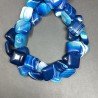 Agata Brasiliana Blu Striata Perline Forma Quadrato Piatto Liscio 14mm