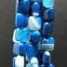 Agata Brasiliana Blu Striata Perline Forma Quadrato Piatto Liscio 10mm