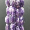 Ametista Naturale in Perline Forma Ovale Piatto Sfaccettato Foro Passante 10X14mm