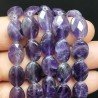 Ametista Naturale in Perline Forma Ovale Piatto Sfaccettato Foro Passante 10X14mm