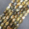 Opale Verde Madagascar Naturale in Perline Forma Ovale Piatto Liscio Foro Passante 08X12mm