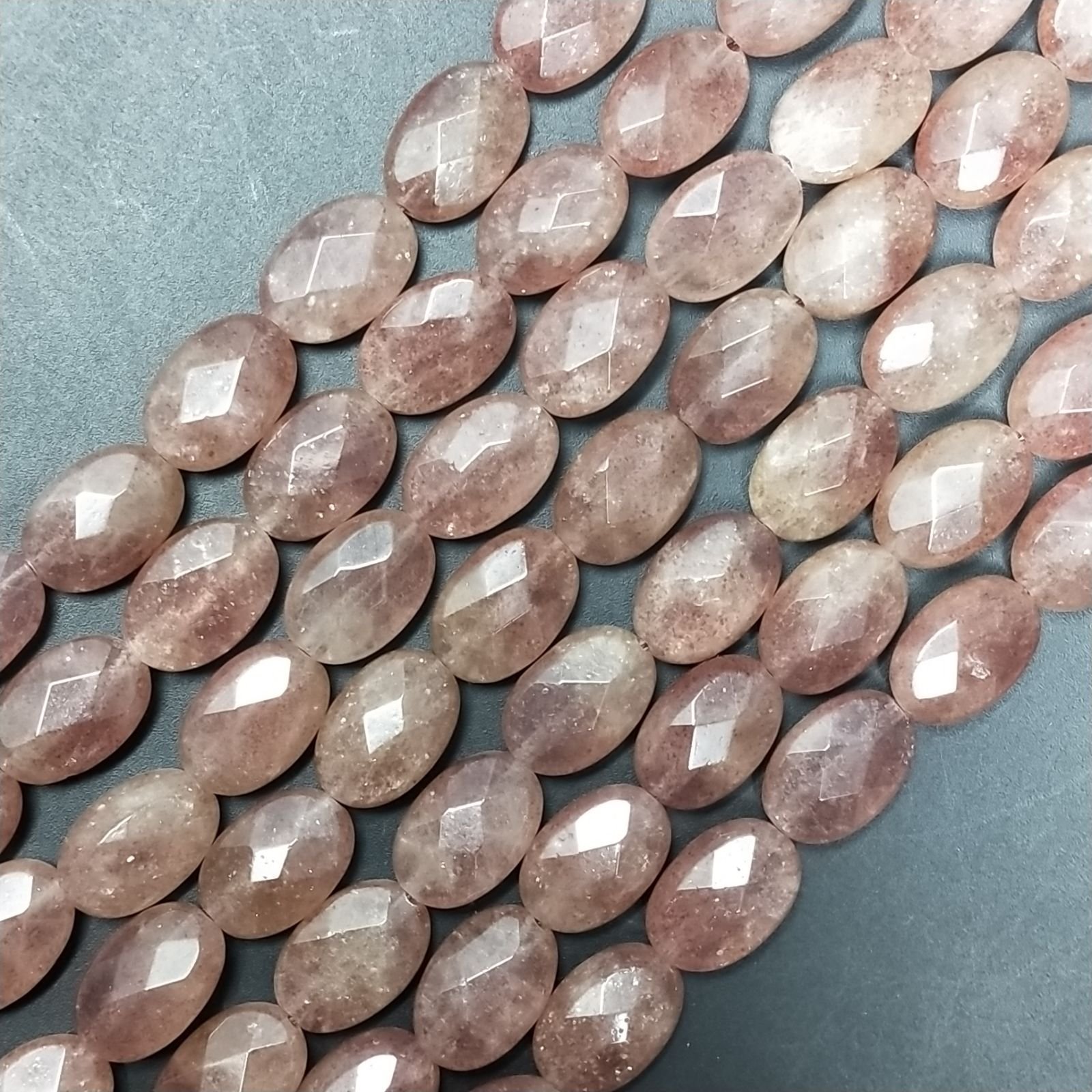 Pietra Di Sole Naturale in Perline Forma Ovale Piatto Sfaccettato Foro Passante 08X12mm