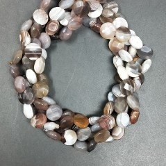 Agata Botswana Sfumato Perline Forma Tondo Piatto Sfaccettato 10mm