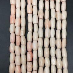 Corallo Bamboo Rosa Perline Forma Cilindro Liscio  07x12mm