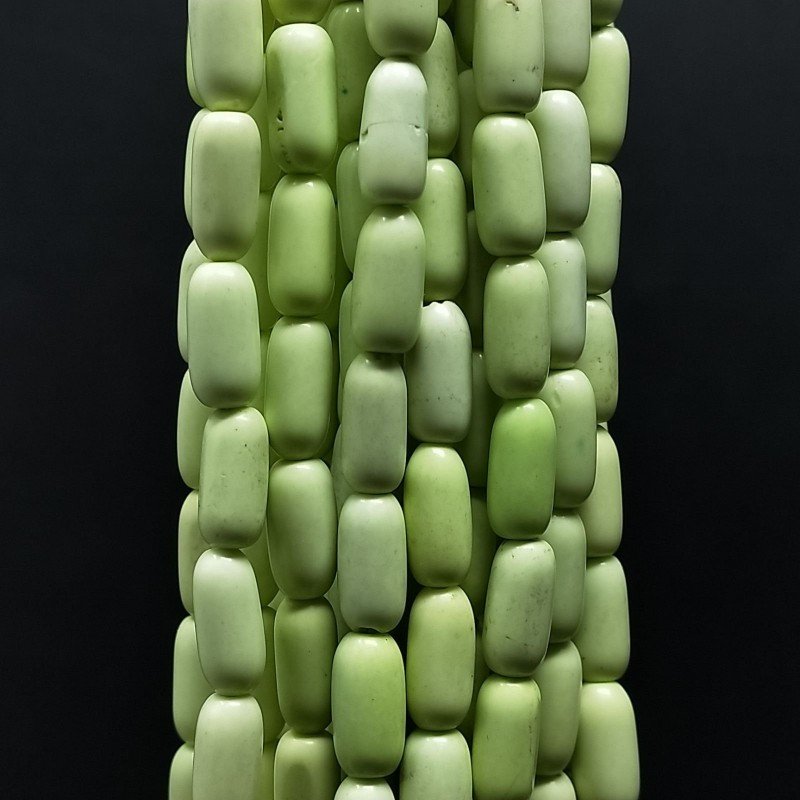 Aulite Verde Perline Forma Barilotto Liscio 05X10mm