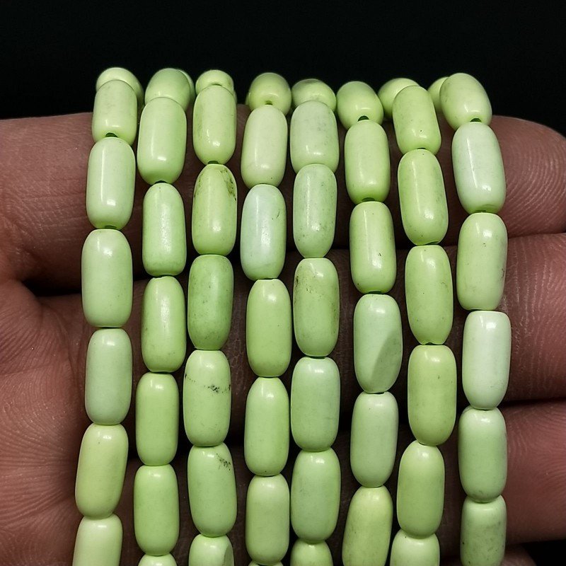 Aulite Verde Perline Forma Barilotto Liscio 05X10mm