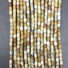 Opale Verde Madagascar Perline Forma Barilotto Liscio 04x05mm