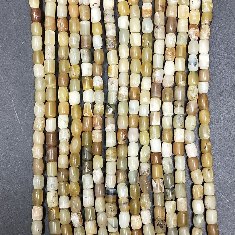 Opale Verde Madagascar Perline Forma Barilotto Liscio 04x05mm