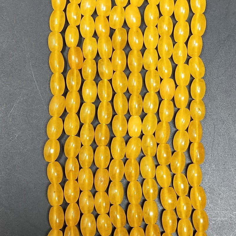 Giada Coreana Gialla Perline Forma Barilotto Liscio 04X06mm Giada Coreana Gialla Perline Forma Barilotto Liscio 04X06mm