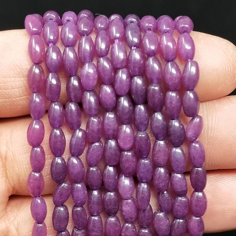 Giada Coreana Viola Perline Forma Barilotto Liscio 04X06mm