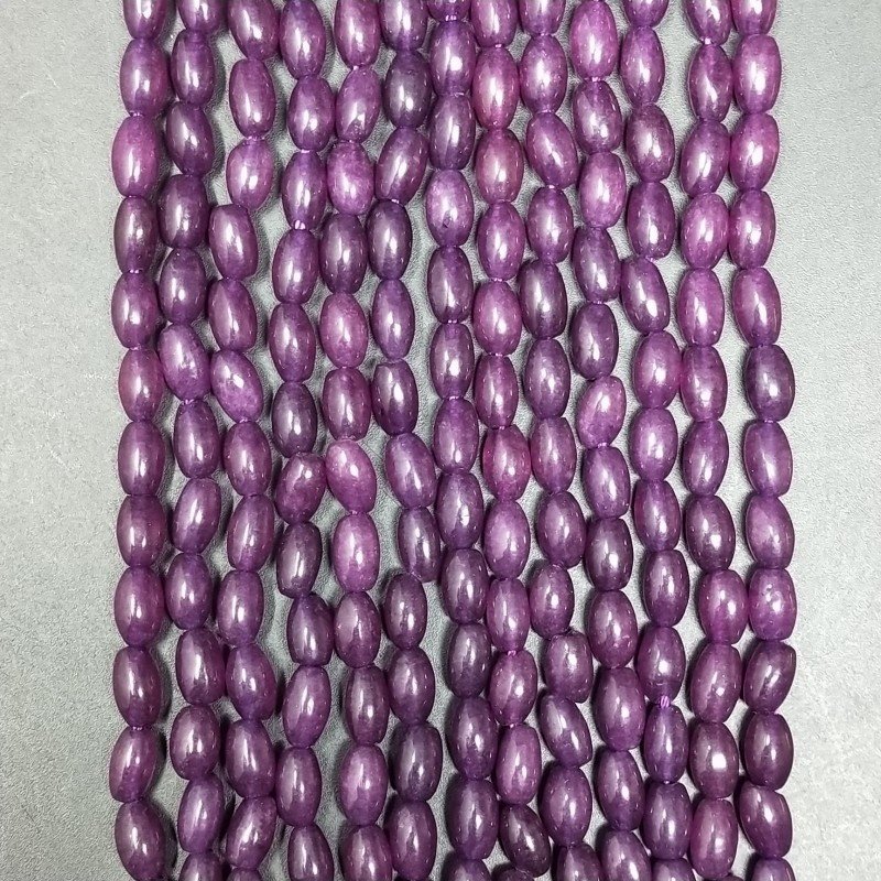 Giada Coreana Viola Perline Forma Barilotto Liscio 04X06mm Giada Coreana Viola Perline Forma Barilotto Liscio 04X06mm