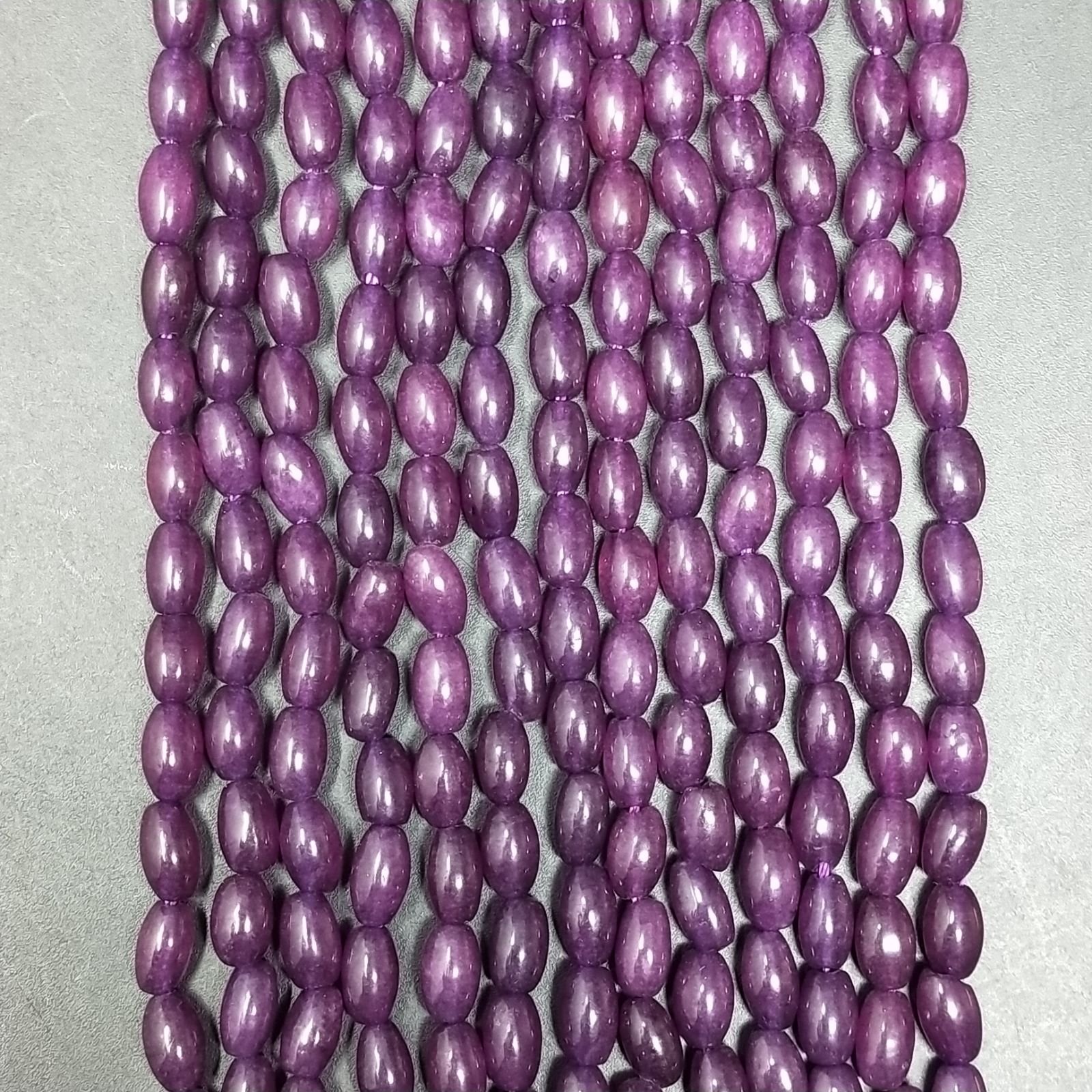 Giada Coreana Viola Perline Forma Barilotto Liscio 04X06mm