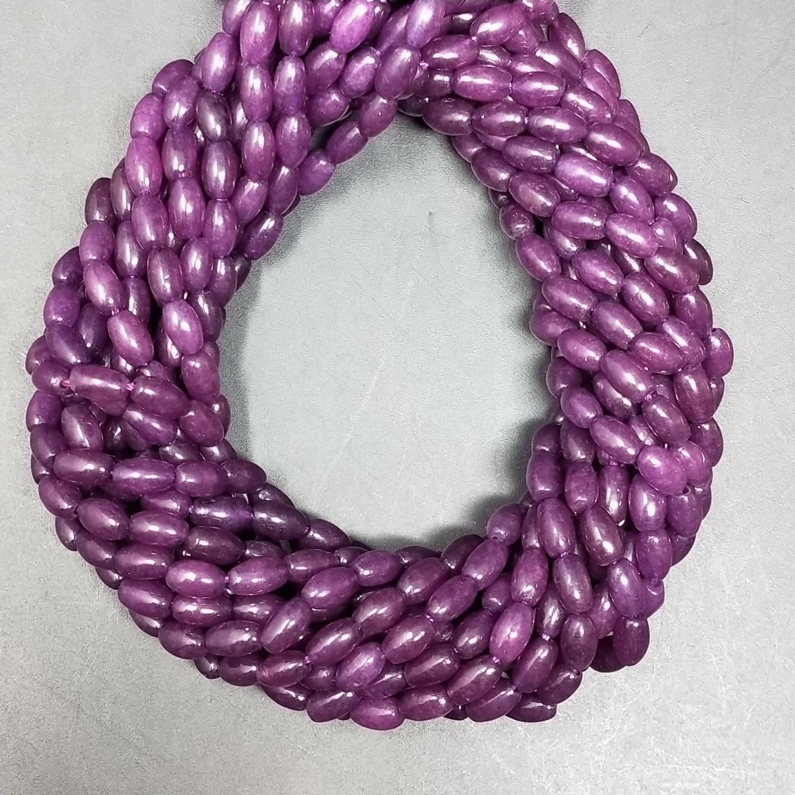 Giada Coreana Viola Perline Forma Barilotto Liscio 04X06mm