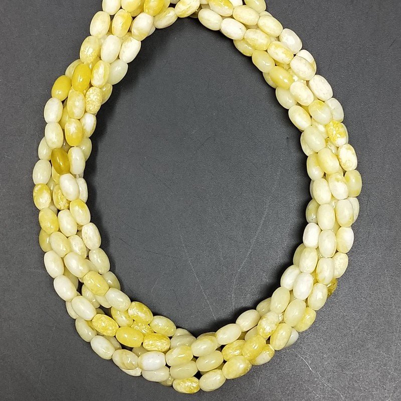 Giada Limone Perline Forma Barilotto Liscio 4X6mm