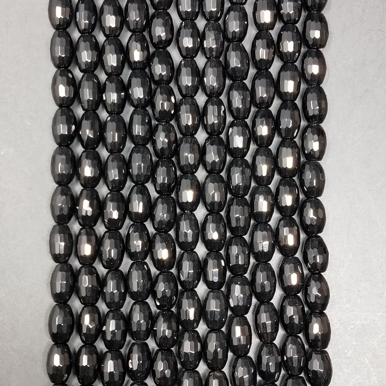 Onice Nera Perline Forma Barilotto Sfaccettato 06X09mm