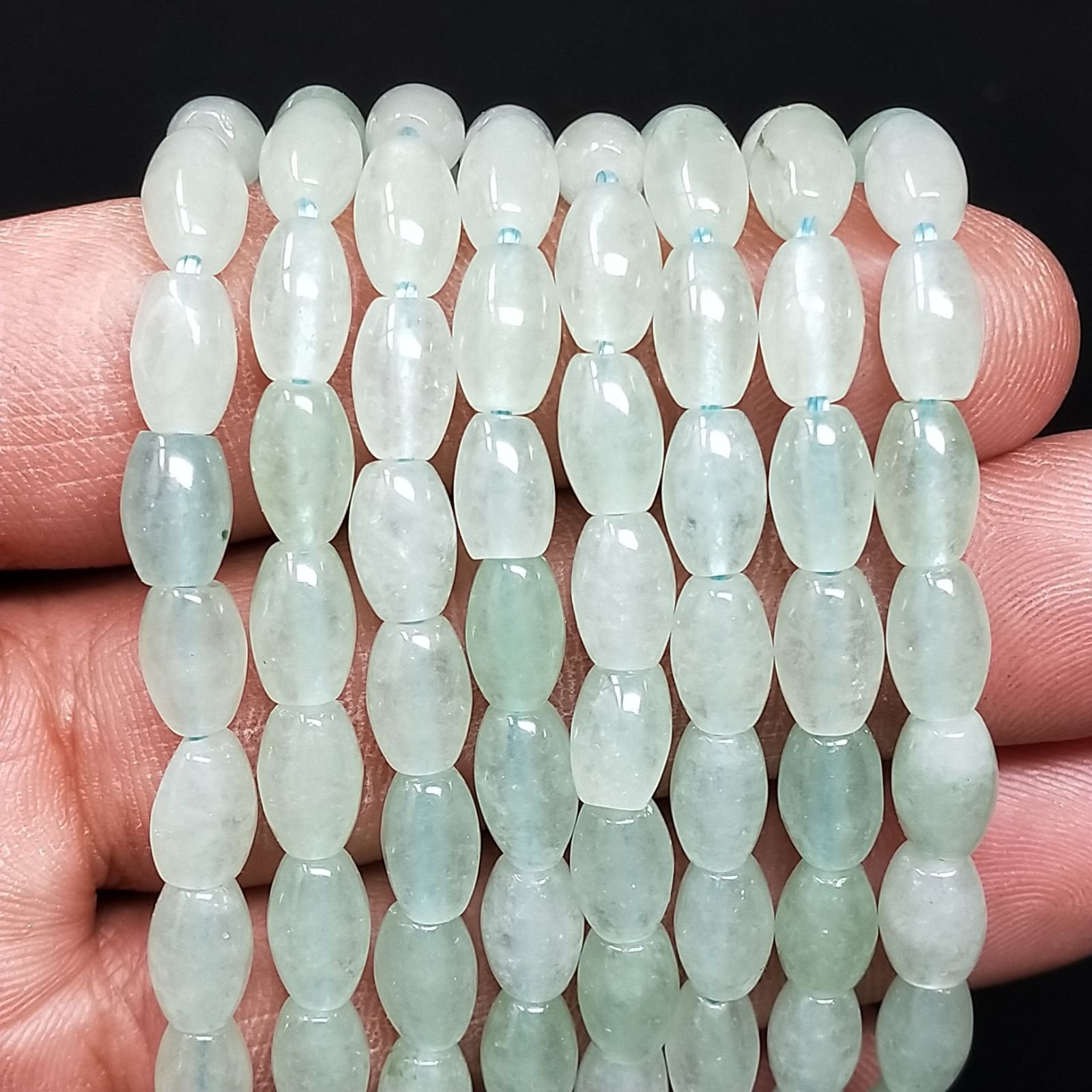 Giada Acquamarina Perline Forma Barilotto Liscio 06X08mm