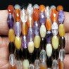 Quarzo Multicolore Naturale in Perline Forma Barilotto Sfaccettato Foro Passante 10x5mm
