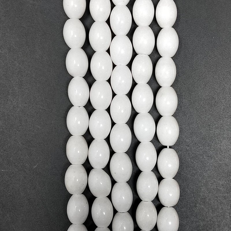Agata Bianca Perline Forma Barilotto Liscio 06X08mm