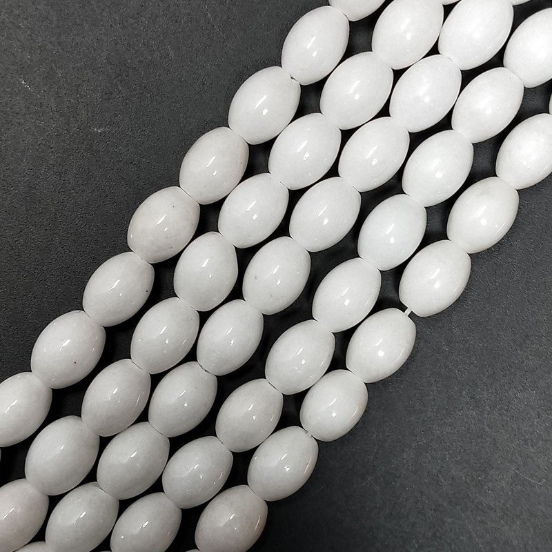 Agata Bianca Perline Forma Barilotto Liscio 06X08mm