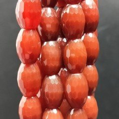 Corniola Rossa Perline Forma Barilotto Sfaccettato 10X14mm