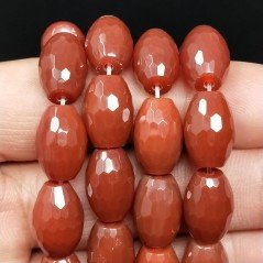 Corniola Rossa Perline Forma Barilotto Sfaccettato 10X14mm