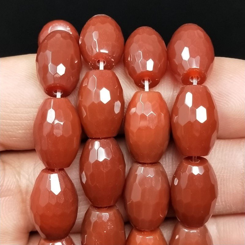 Corniola Rossa Perline Forma Barilotto Sfaccettato 10X14mm
