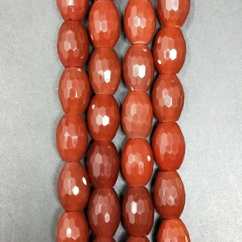 Corniola Rossa Perline Forma Barilotto Sfaccettato 10X14mm