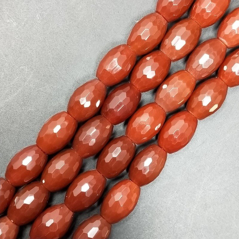 Corniola Rossa Perline Forma Barilotto Sfaccettato 10X14mm