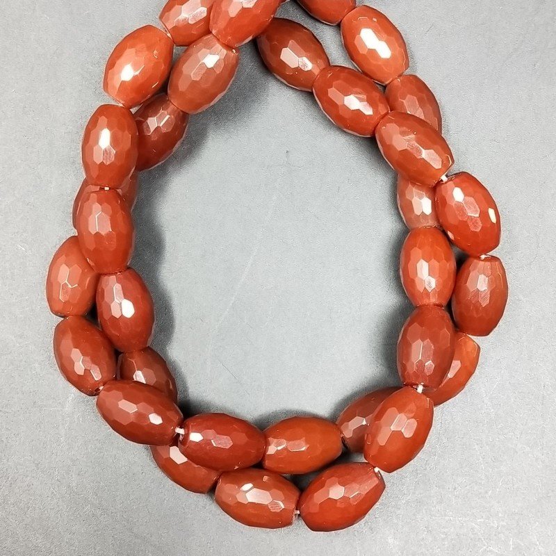Corniola Rossa Perline Forma Barilotto Sfaccettato 10X14mm